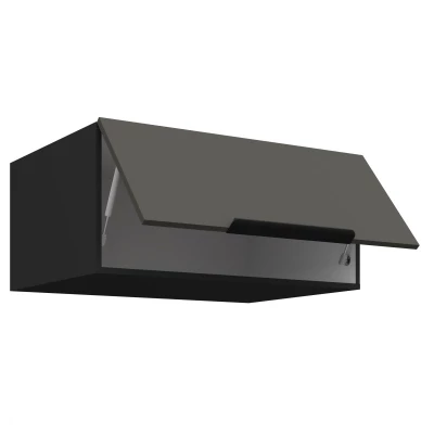 Hluboká digestořová skříňka LUNARA - šířka 80 cm, grafit / černá