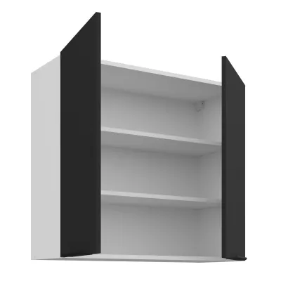 Horní kuchyňská skříňka LUNARA - šířka 80 cm, černá / bílá