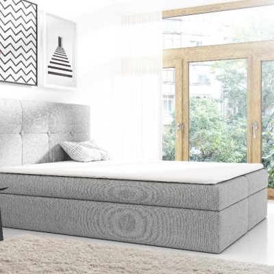 Manželská postel Olivio šedá 160 + topper zdarma