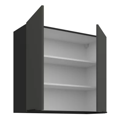 Horní kuchyňská skříňka LUNARA - šířka 80 cm, grafit / černá