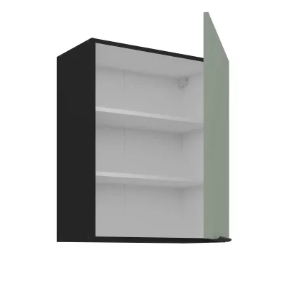 Horní kuchyňská skříňka LUNARA - šířka 60 cm, zelená / černá