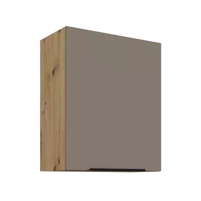 Horní kuchyňská skříňka LUNARA - šířka 60 cm, tmavě béžová / dub artisan