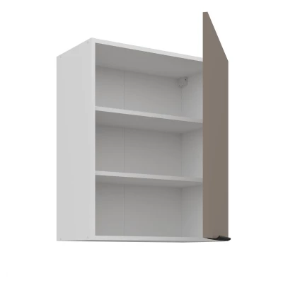 Horní kuchyňská skříňka LUNARA - šířka 60 cm, tmavě béžová / bílá