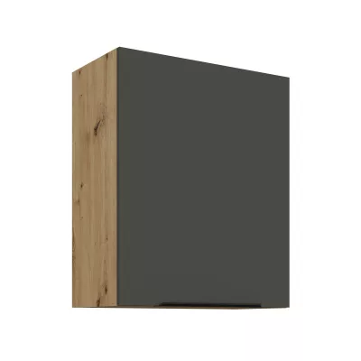Horní kuchyňská skříňka LUNARA - šířka 60 cm, grafit / dub artisan