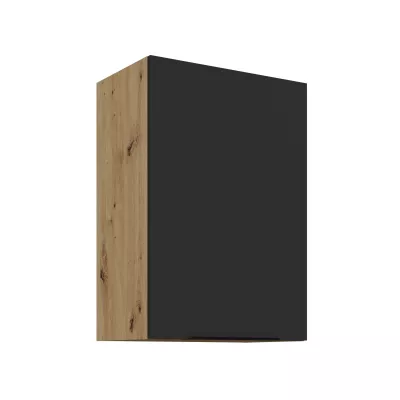 Horní kuchyňská skříňka LUNARA - šířka 50 cm, černá / dub artisan