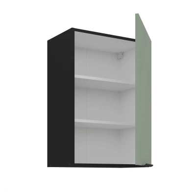 Horní kuchyňská skříňka LUNARA - šířka 50 cm, zelená / černá