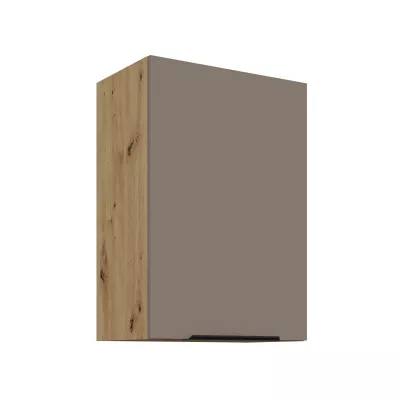 Horní kuchyňská skříňka LUNARA - šířka 50 cm, tmavě béžová / dub artisan