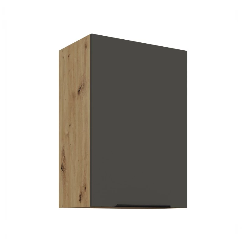 Horní kuchyňská skříňka LUNARA - šířka 50 cm, grafit / dub artisan