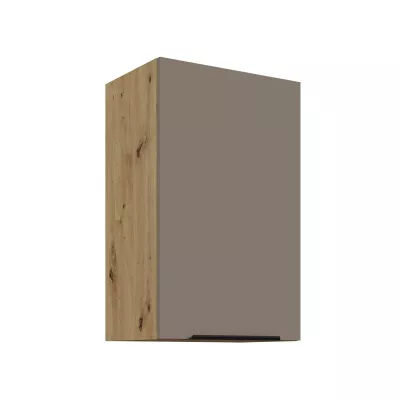 Horní kuchyňská skříňka LUNARA - šířka 45 cm, tmavě béžová / dub artisan