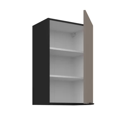Horní kuchyňská skříňka LUNARA - šířka 45 cm, tmavě béžová / černá