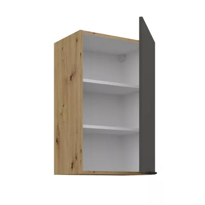 Horní kuchyňská skříňka LUNARA - šířka 45 cm, grafit / dub artisan