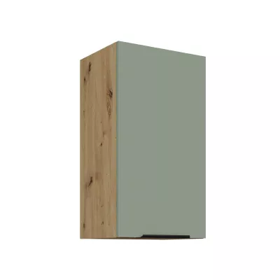 Horní kuchyňská skříňka LUNARA - šířka 40 cm, zelená / dub artisan