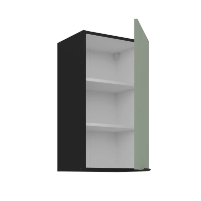 Horní kuchyňská skříňka LUNARA - šířka 40 cm, zelená / černá