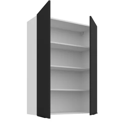 Vysoká horní kuchyňská skříňka LUNARA - šířka 80 cm, černá / bílá