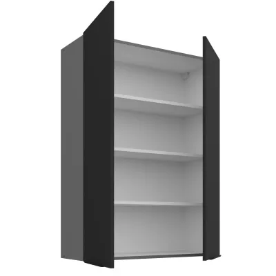 Vysoká horní kuchyňská skříňka LUNARA - šířka 80 cm, černá / antracit
