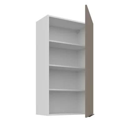 Vysoká horní kuchyňská skříňka LUNARA - šířka 60 cm, tmavě béžová / bílá