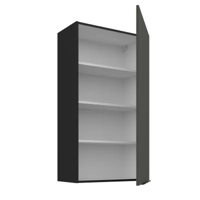 Vysoká horní kuchyňská skříňka LUNARA - šířka 60 cm, grafit / černá