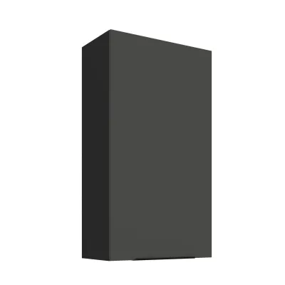 Vysoká horní kuchyňská skříňka LUNARA - šířka 60 cm, grafit / černá