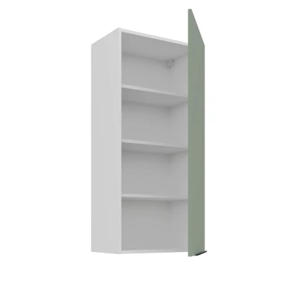Vysoká horní kuchyňská skříňka LUNARA - šířka 50 cm, zelená / bílá