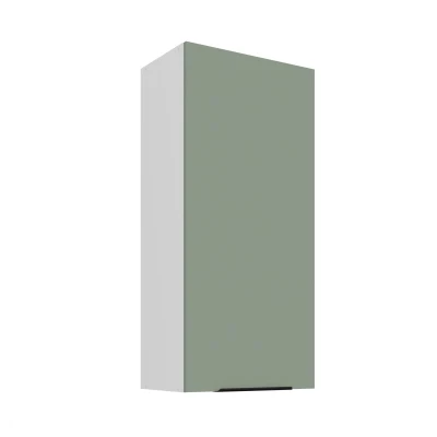 Vysoká horní kuchyňská skříňka LUNARA - šířka 50 cm, zelená / bílá