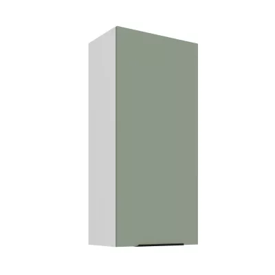 Vysoká horní kuchyňská skříňka LUNARA - šířka 50 cm, zelená / bílá