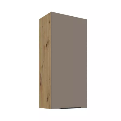 Vysoká horní kuchyňská skříňka LUNARA - šířka 50 cm, tmavě béžová / dub artisan