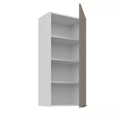 Vysoká horní kuchyňská skříňka LUNARA - šířka 50 cm, tmavě béžová / bílá