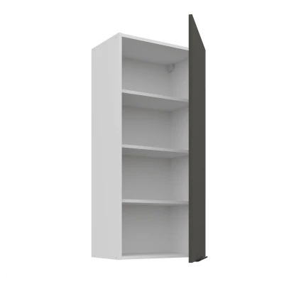 Vysoká horní kuchyňská skříňka LUNARA - šířka 50 cm, grafit / bílá