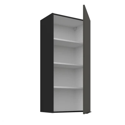 Vysoká horní kuchyňská skříňka LUNARA - šířka 50 cm, grafit / černá