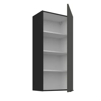Vysoká horní kuchyňská skříňka LUNARA - šířka 50 cm, grafit / černá