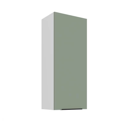 Vysoká horní kuchyňská skříňka LUNARA - šířka 45 cm, zelená / bílá