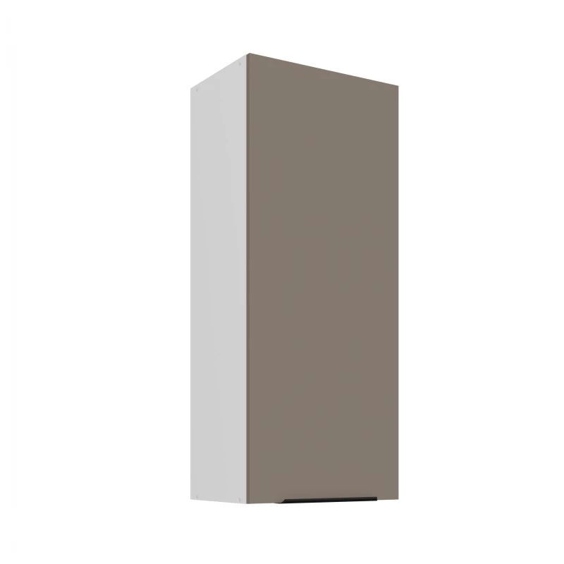 Vysoká horní kuchyňská skříňka LUNARA - šířka 45 cm, tmavě béžová / bílá