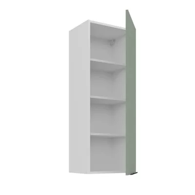 Vysoká horní kuchyňská skříňka LUNARA - šířka 40 cm, zelená / bílá