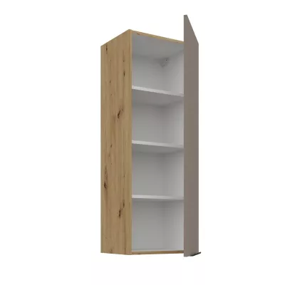 Vysoká horní kuchyňská skříňka LUNARA - šířka 40 cm, tmavě béžová / dub artisan