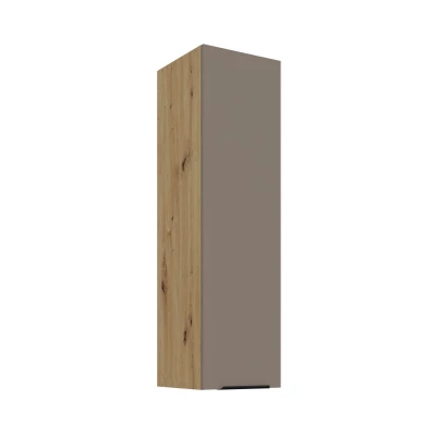 Vysoká horní kuchyňská skříňka LUNARA - šířka 30 cm, tmavě béžová / dub artisan
