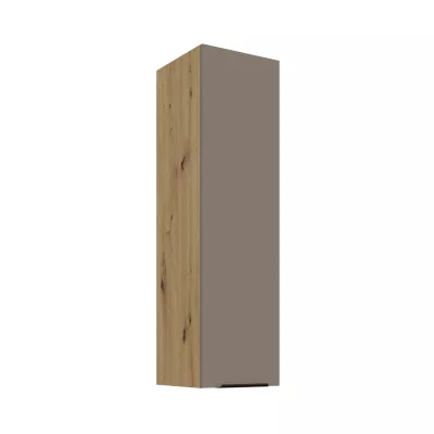 Vysoká horní kuchyňská skříňka LUNARA - šířka 30 cm, tmavě béžová / dub artisan