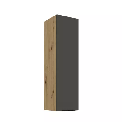 Vysoká horní kuchyňská skříňka LUNARA - šířka 30 cm, grafit / dub artisan