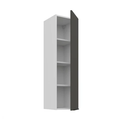 Vysoká horní kuchyňská skříňka LUNARA - šířka 30 cm, grafit / bílá