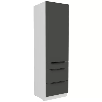 Potravinová skříň se šuplíky LUNARA - šířka 60 cm, grafit / bílá