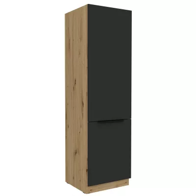 Skříň na vestavnou lednici LUNARA - šířka 60 cm, černá / dub artisan