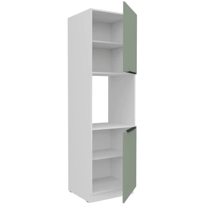 Kuchyňská skříň na vestavnou troubu LUNARA - šířka 60 cm, zelená / bílá