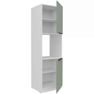 Kuchyňská skříň na vestavnou troubu LUNARA - šířka 60 cm, zelená / bílá