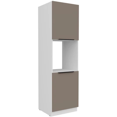 Kuchyňská skříň na vestavnou troubu LUNARA - šířka 60 cm, tmavě béžová / bílá