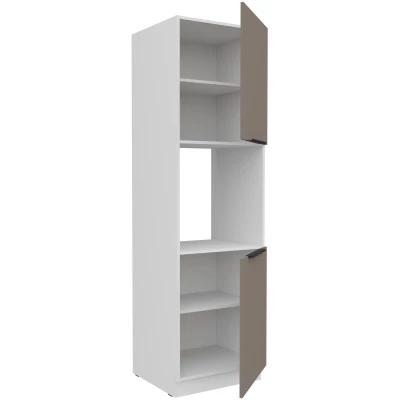 Kuchyňská skříň na vestavnou troubu LUNARA - šířka 60 cm, tmavě béžová / bílá