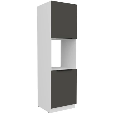 Kuchyňská skříň na vestavnou troubu LUNARA - šířka 60 cm, grafit / bílá