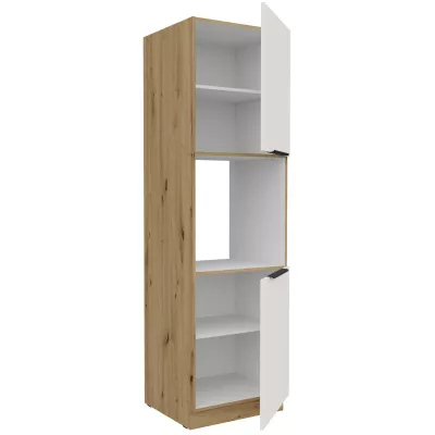 Kuchyňská skříň na vestavnou troubu LUNARA - šířka 60 cm, bílá / dub artisan