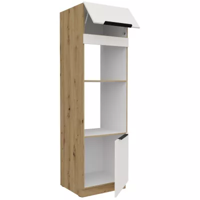 Skříň na vestavné spotřebiče LUNARA - šířka 60 cm, bílá / dub artisan