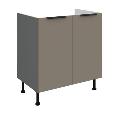 Dřezová skříňka LUNARA - šířka 80 cm, tmavě béžová / antracit
