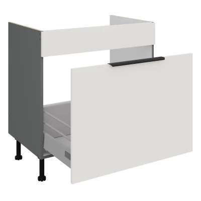 Dolní skříňka na dřez LUNARA - šířka 80 cm, bílá / antracit