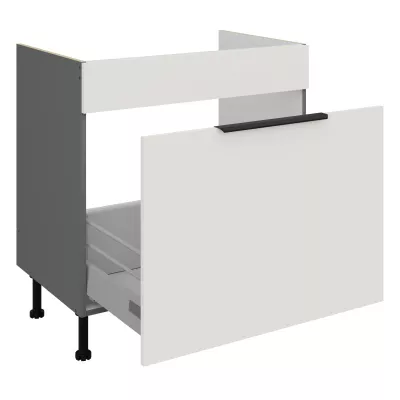 Dolní skříňka na dřez LUNARA - šířka 80 cm, bílá / antracit